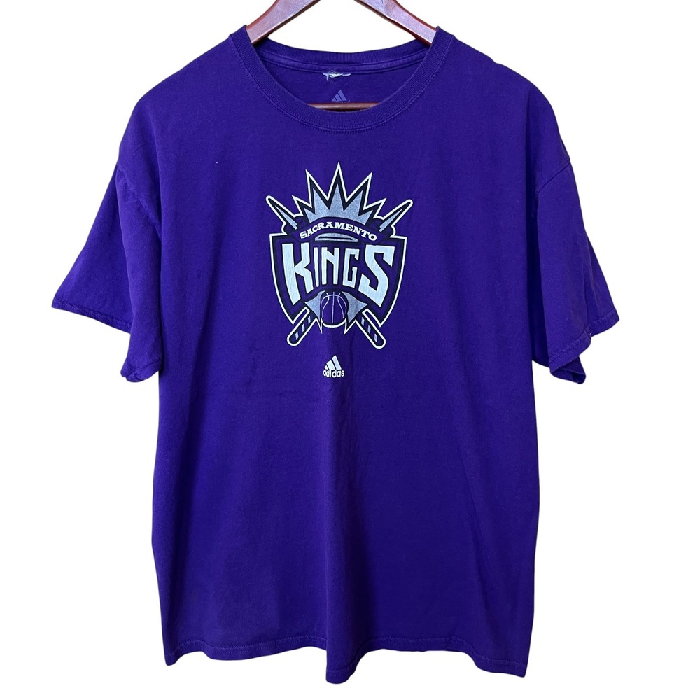 Adidas Sacramento Kings NBA Graphic T-Shirt Purple Mens XL Short Sleeve